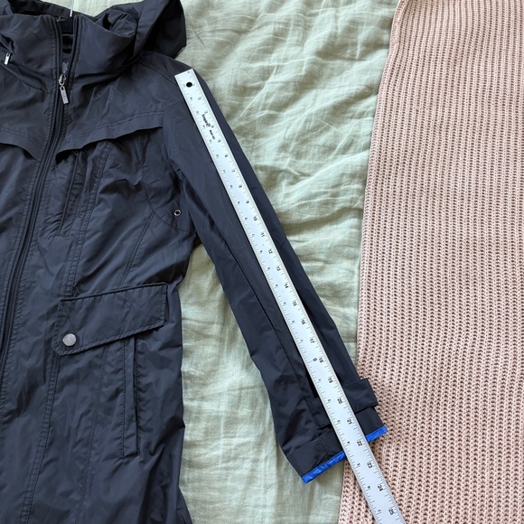 Cole Haan Coat Womens Small Water Resistant Black Removable Hood Raincoat Jacket - Picture 15 of 15